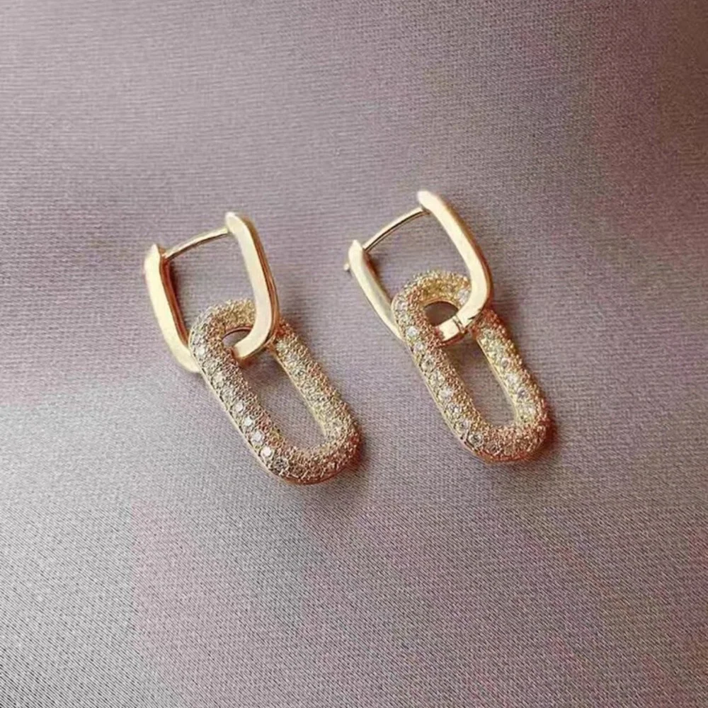 A Pair Of Geometric Earrings With Double Wearing Ways, Trendy And Sophisticated
